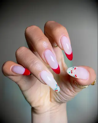 Cherry red wedding nails