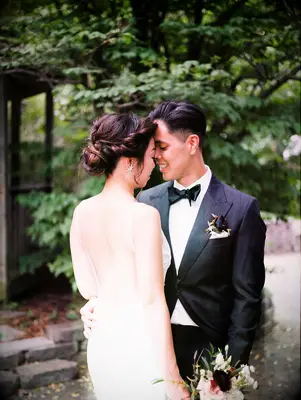 twisted low crown for romantic wedding day hair