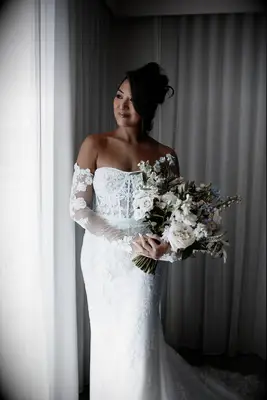 side-swept bangs for your wedding day hair