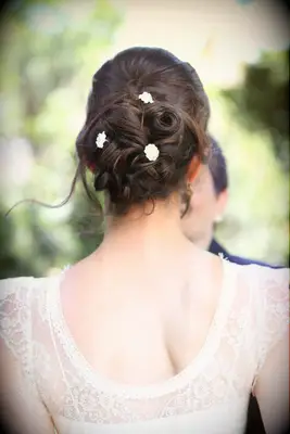 Twisted Updo With Flowers for your best wedding day hair