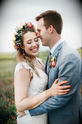 Fishtail Braid and Flower Crown for the best boho wedding day hairstyle