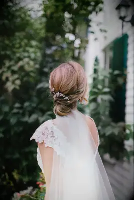 Low Twisted Chignon for the best wedding day hair