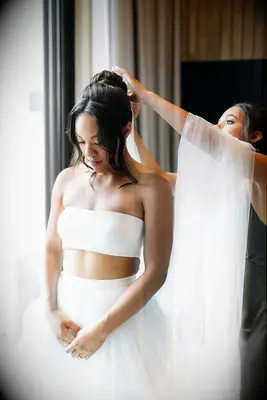 Ballerina bun with center part