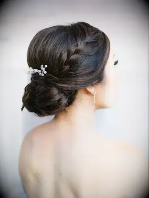 Low bun with braid