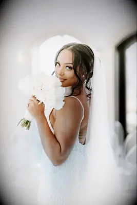 Classic updo with soft curls