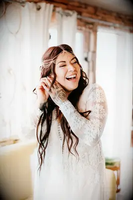 Beach waves with boho headpiece