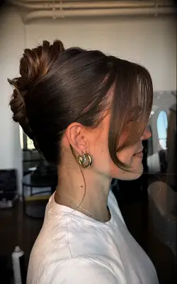 Classic French twist bridesmaid hairstyle