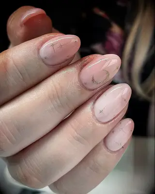 Wedding gel nail manicure