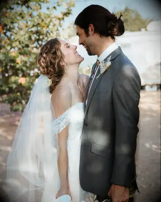 Bride with curly updo