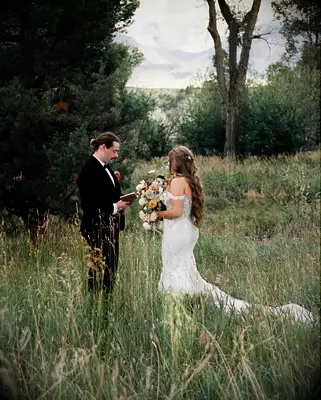 Bride with bohemian braids