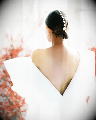 Bride with jewel-adorned bun