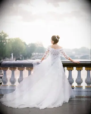 Bride with high braided bun