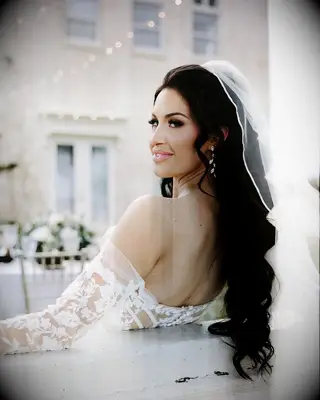 Bride with long curls