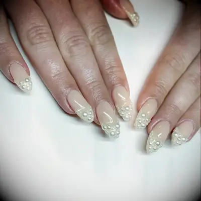 3d embellished wedding nails