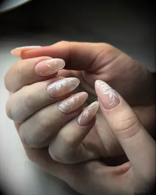 lace flower wedding nail art 2025 trend