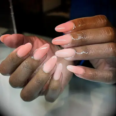 Blush wedding nails