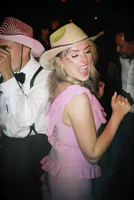 Sparkly face paint wedding makeup look