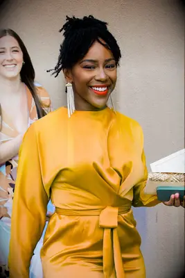 Red lipstick wedding guest makeup look