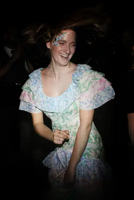 Festive face paint wedding guest makeup look