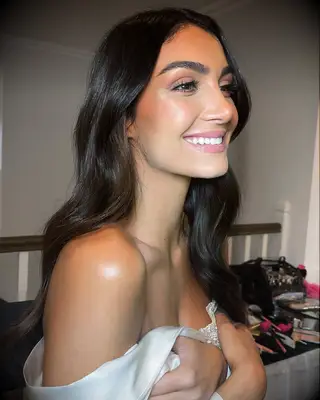 Dewy skin wedding makeup trend