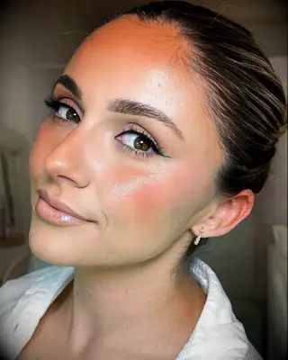 Dewy skin wedding makeup trend