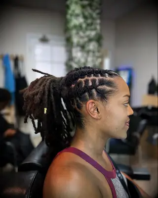 Dreadlock ponytail wedding hairstyle