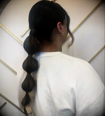 Bubble ponytail wedding hairstyle 