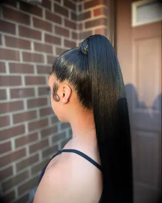 Sleek high ponytail wedding hairstyle