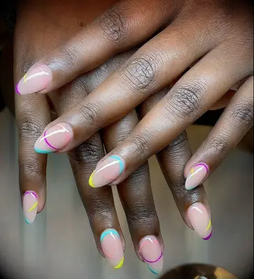 rainbow wedding nails inspiration