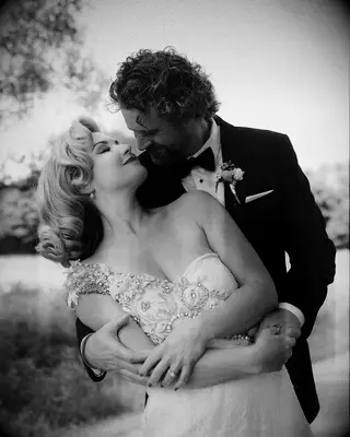 Old Hollywood Waves one shoulder bridal hairstyle