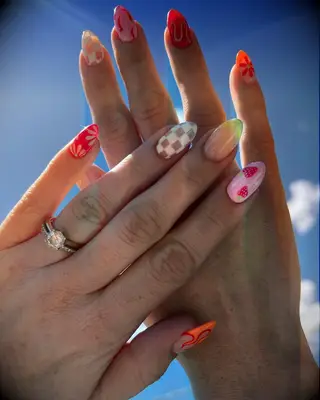 Trendy motifs engagement nail inspiration