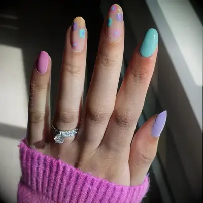 Pastel floral engagement nail inspiration