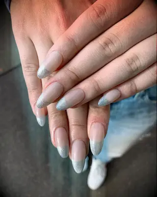 Silver french tip engagement nail inspiration