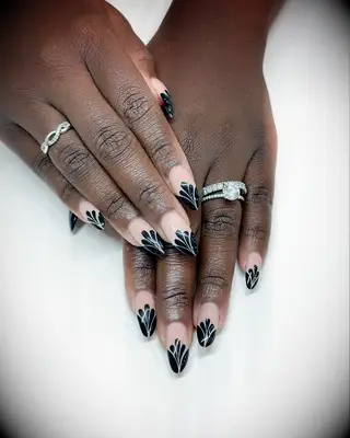 Dark and dramatic engagement nail inspiration