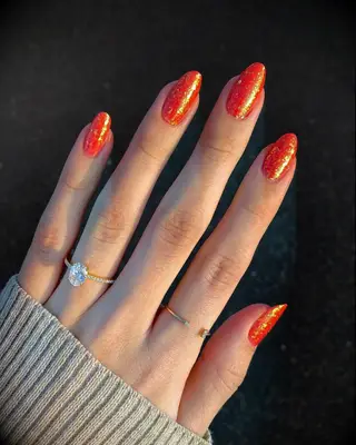 Sparkly red engagement nail inspiration