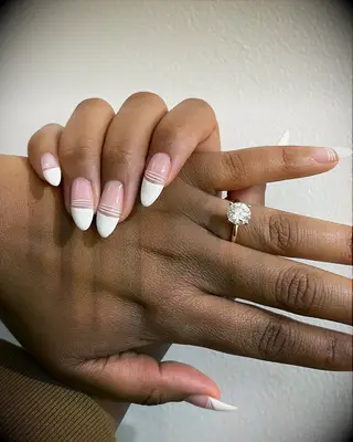 Thick white french manicure engagement nail inspiration