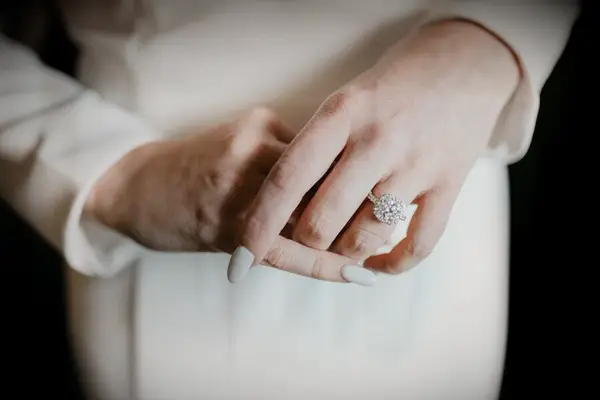 Opaque milk simple wedding nails