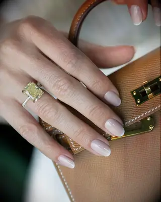 Oval french manicure simple wedding nails