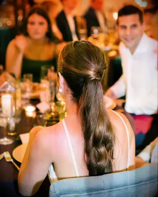 Twisted pony wedding hairstyle