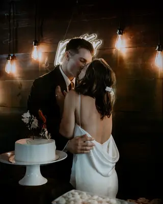 Clipped back wedding hairstyle