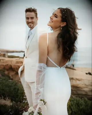 Pearl-adorned wedding hairstyle