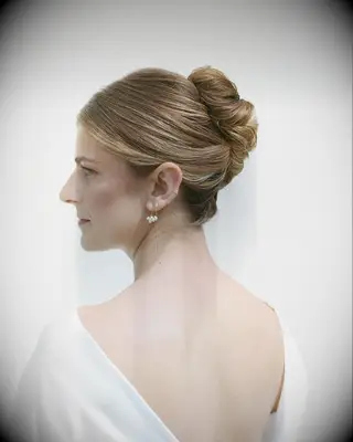 Twisted top knot wedding hairstyle