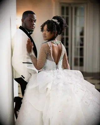 Curly updo wedding hairstyle