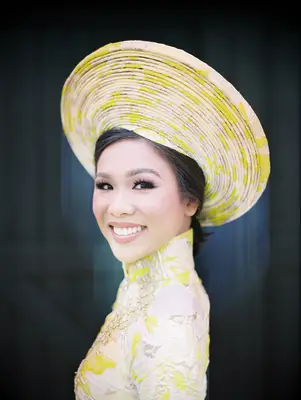 Soft light pink wedding bridal makeup for brown eyes