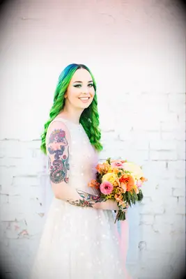 Colorful bridal makeup for brown eyes