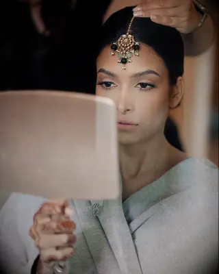 Romantic wedding makeup for brown eyes