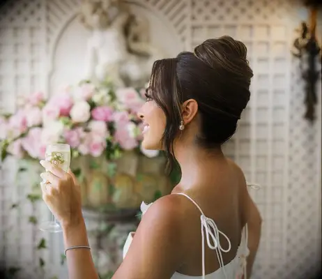 French Roll With Fringe wedding hairstyle