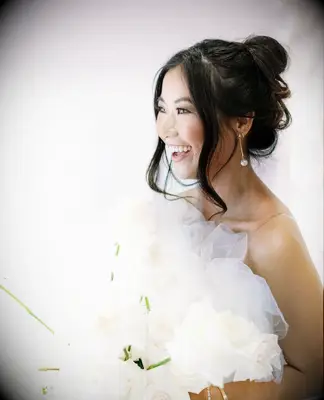 Fancy messy bun wedding updo