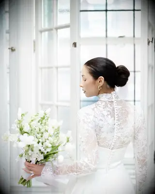 Big, Slick Bun wedding hairstyle