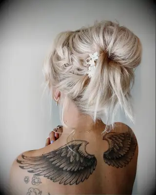 Braided Boho Top Knot wedding hairstyle